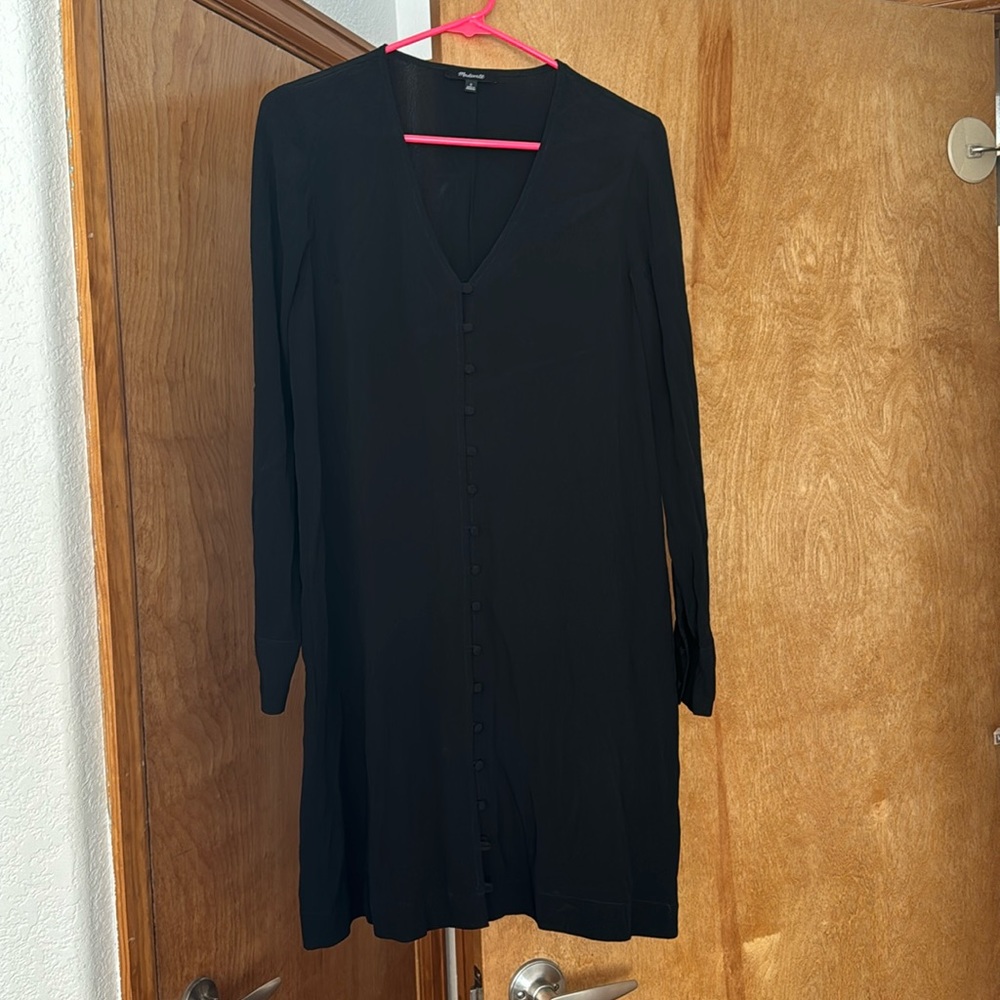 Madewell black button down dress